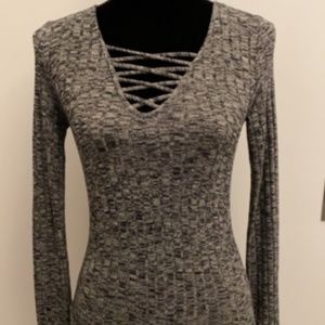 Criss Cross Neckline Sweater